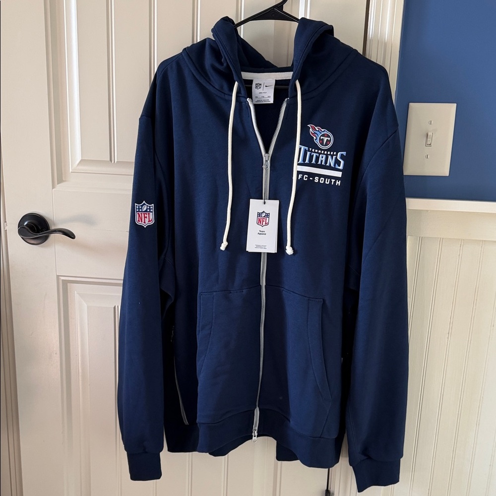 NFL Navy Tennessee Titans Full-Zip Hoodie with White Accents